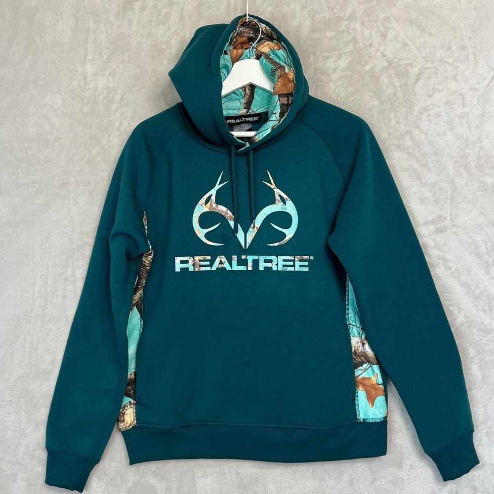 Realtree Hoodie Womens Medium Green Atlers Camo Hunt Shoot Hike Sweatshirt Gorp